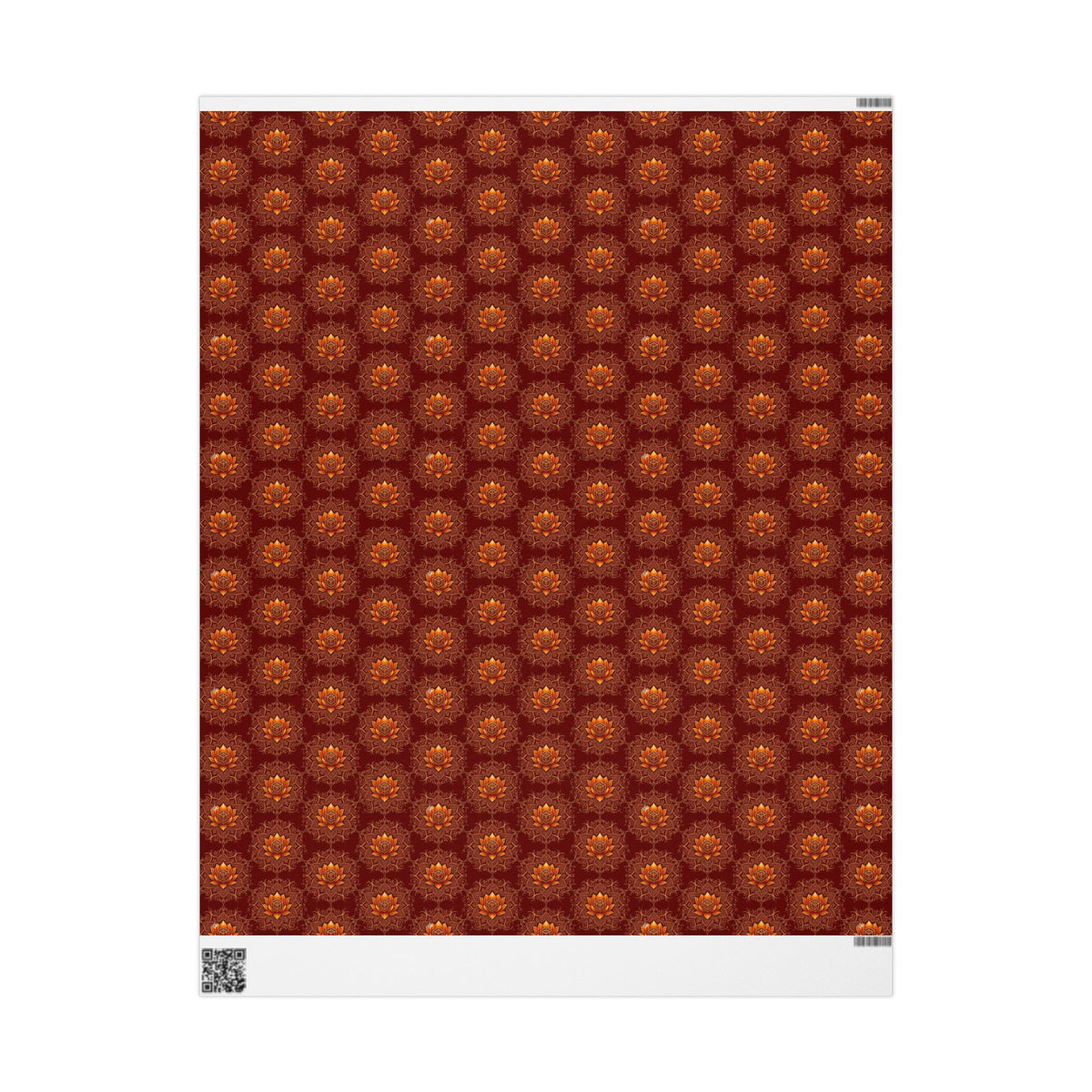 Autumn Floral Mandala Wrapping Papers | Burgundy Lotus Gift Wrap