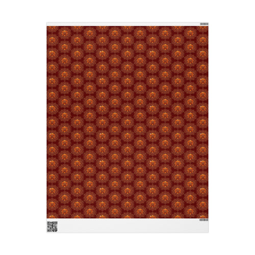 Autumn Floral Mandala Wrapping Papers | Burgundy Lotus Gift Wrap