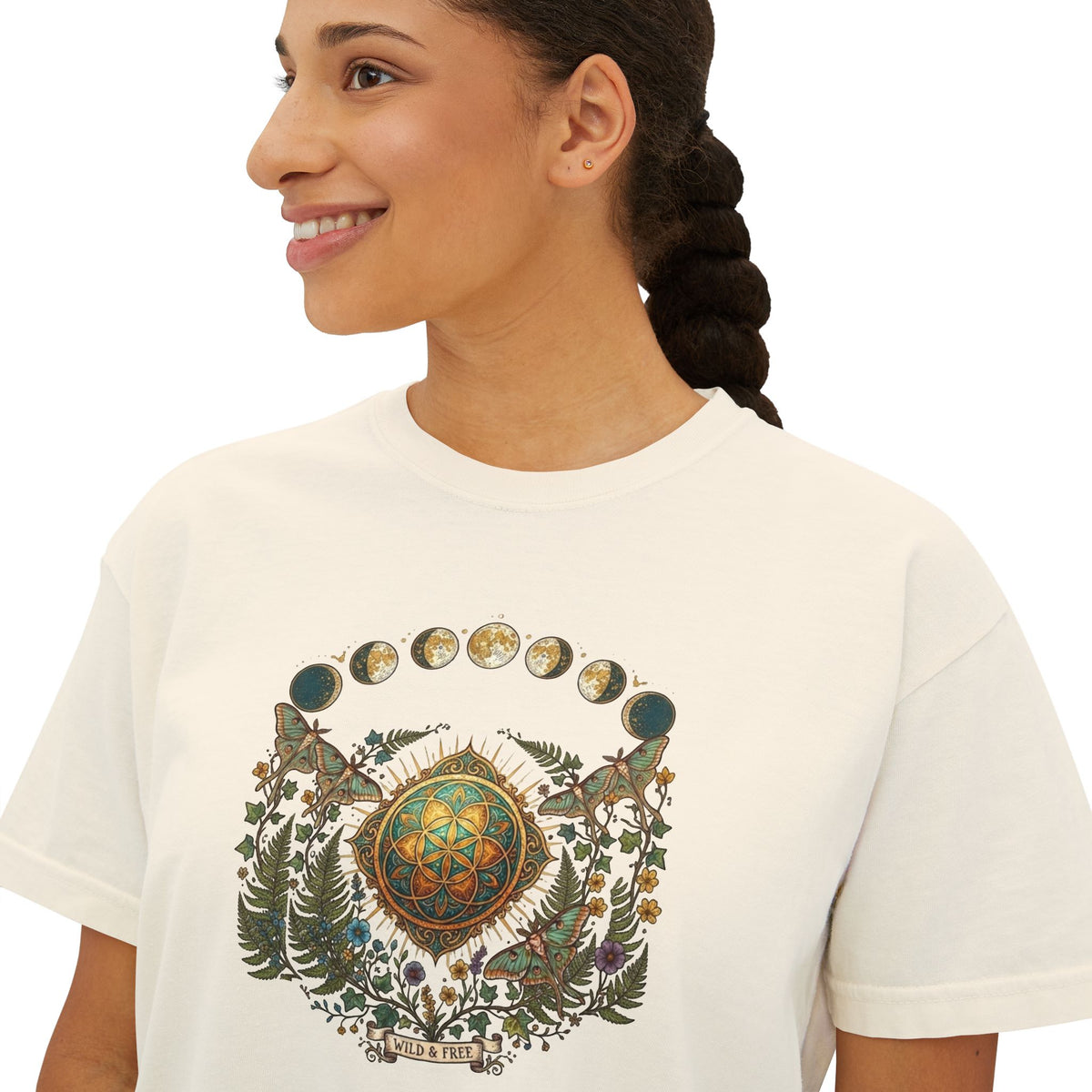 Moon Phases Mandala Tee | Forest, Dreamcatcher, Boho Nature