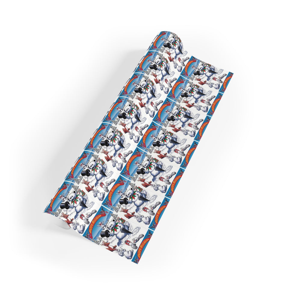 Grateful dead snow bear Christmas Gift Wrapping Paper Rolls, 1pc