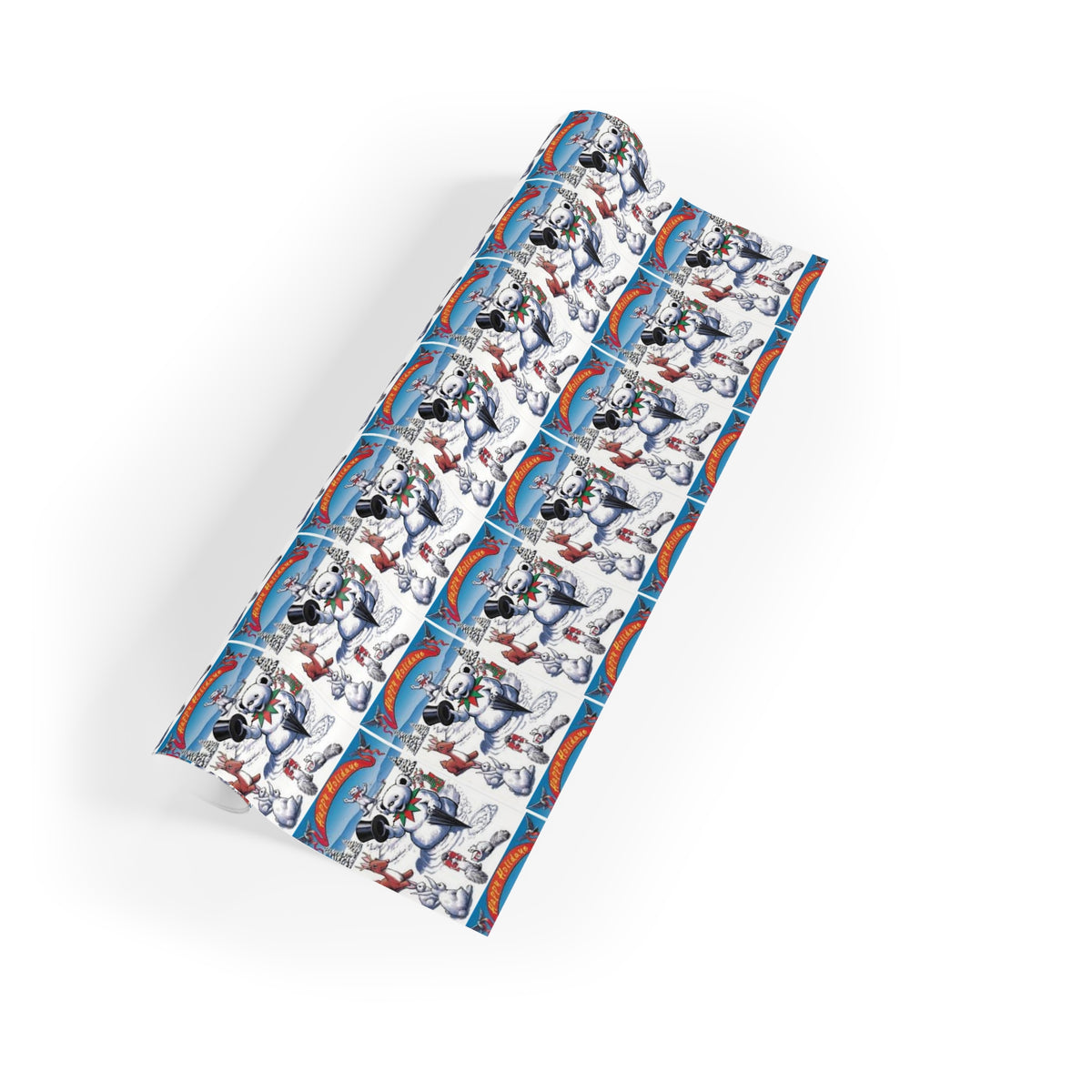 Grateful dead snow bear Christmas Gift Wrapping Paper Rolls, 1pc