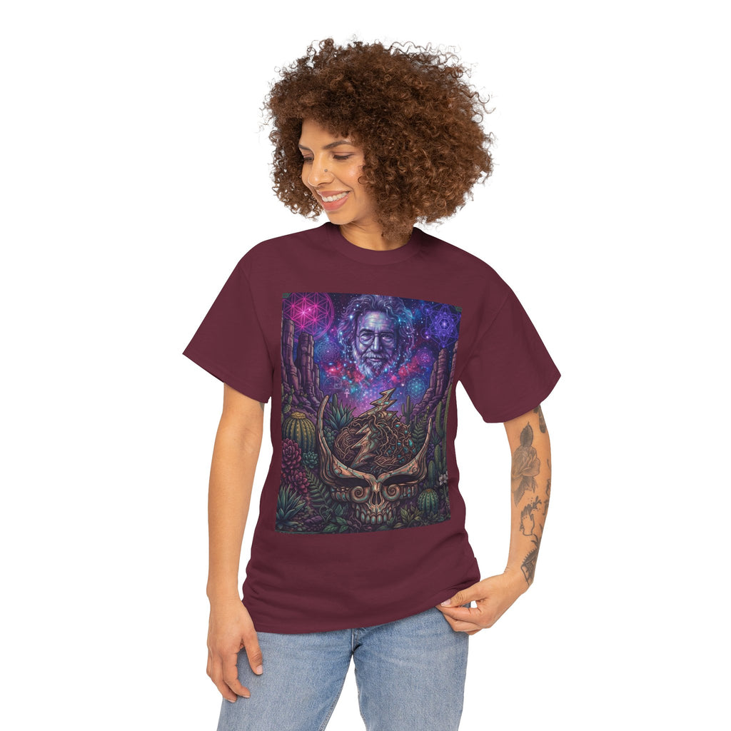 Cosmic Desert Skull Tee | Psychedelic Southwest Nightscape,Deadhead gift