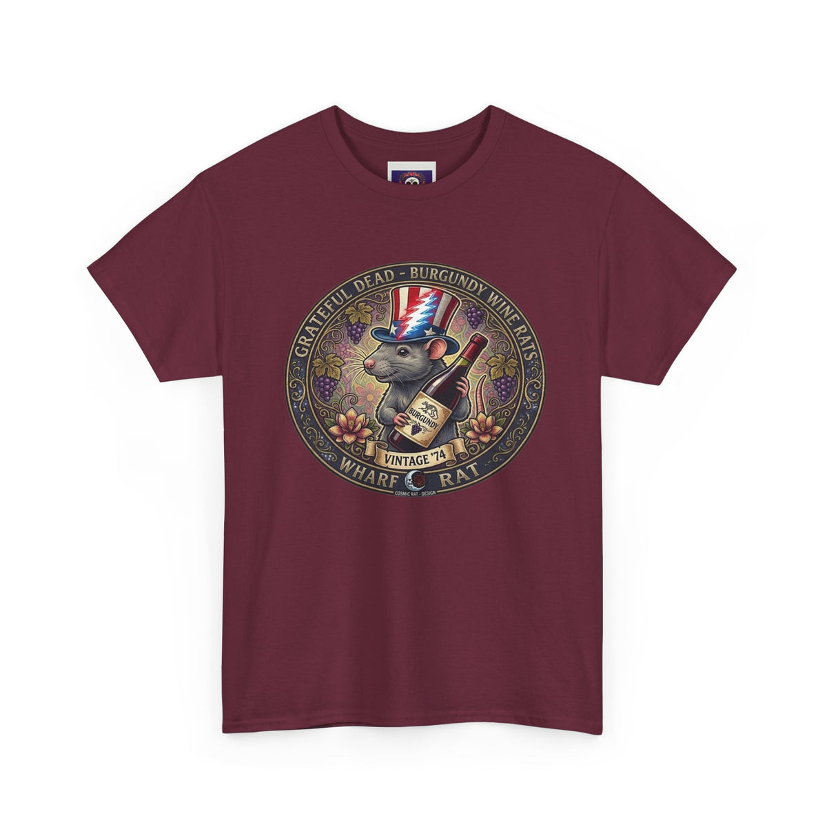 Wharf Rat Graphic Tee | Vintage Americana rat with top hat and bottle