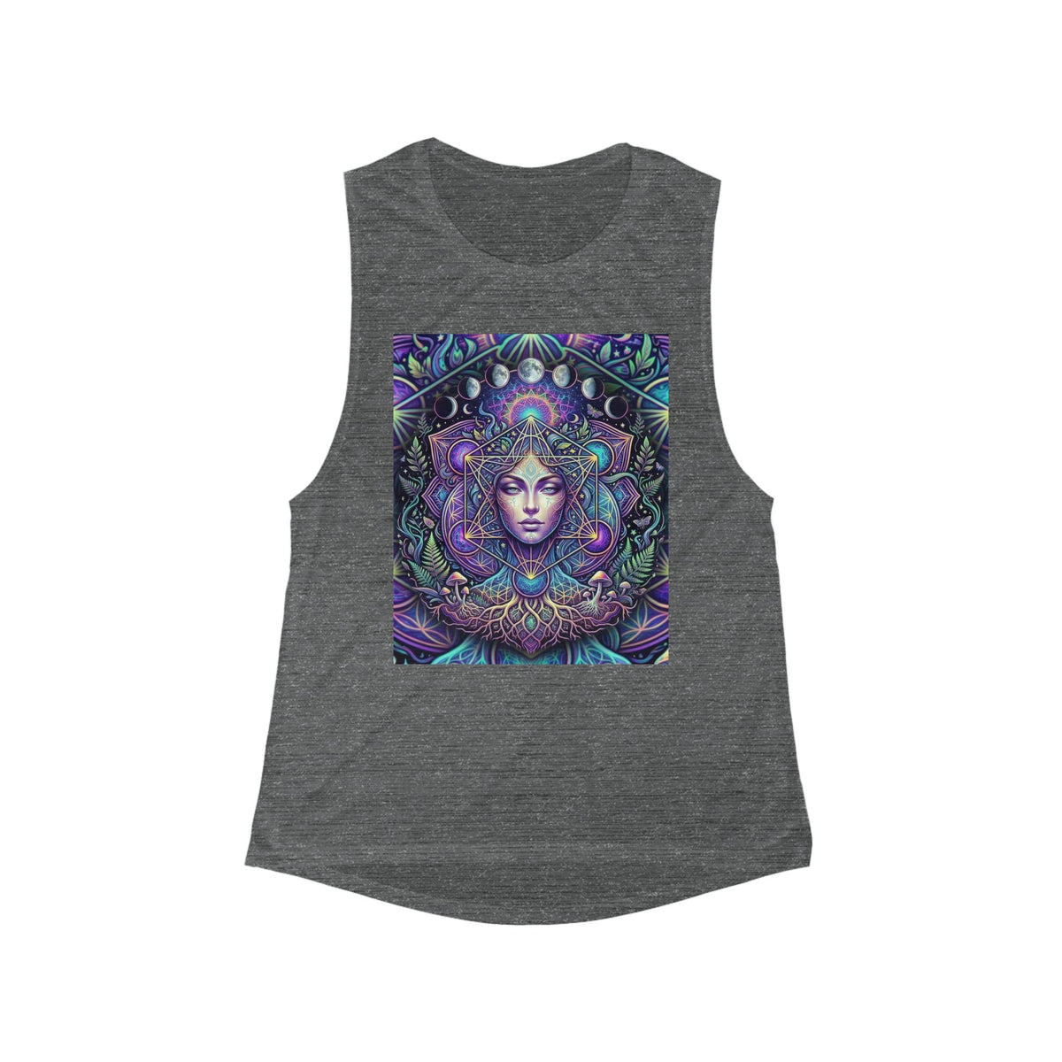 Mystic Goddess Illustration Tank | Spiritual Mandala Art
