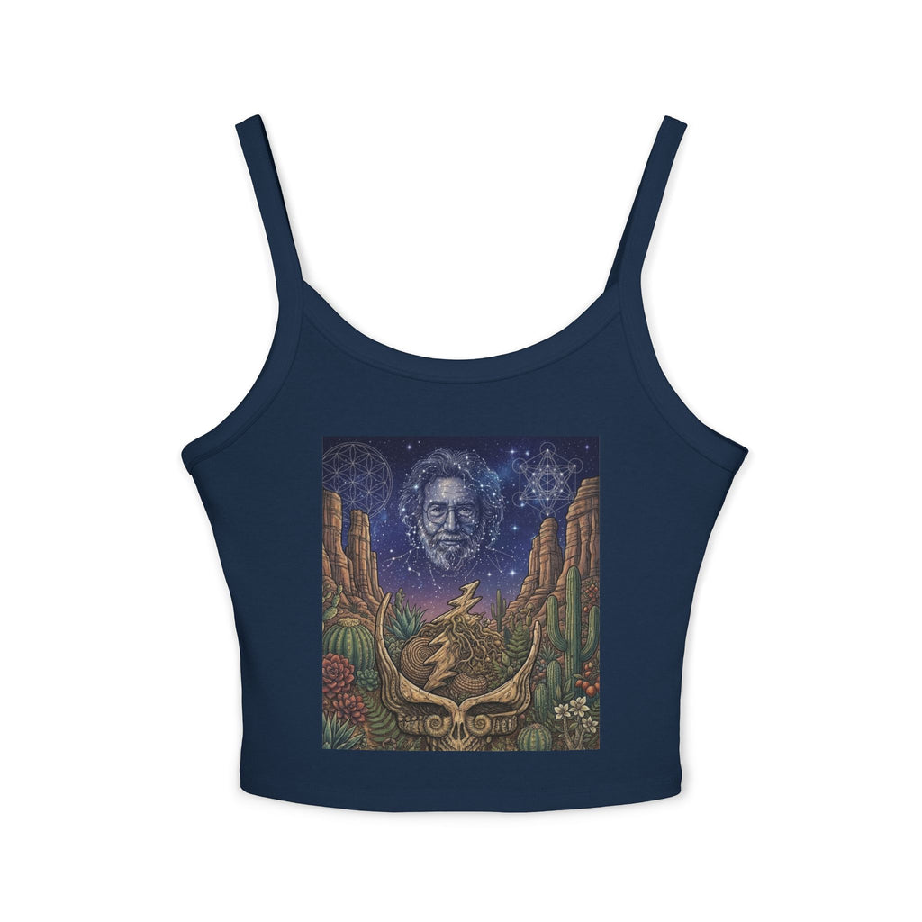 Deadhead Psychedelic Desert Portrait Tank Top | Cosmic Night Sky, Canyon Scene