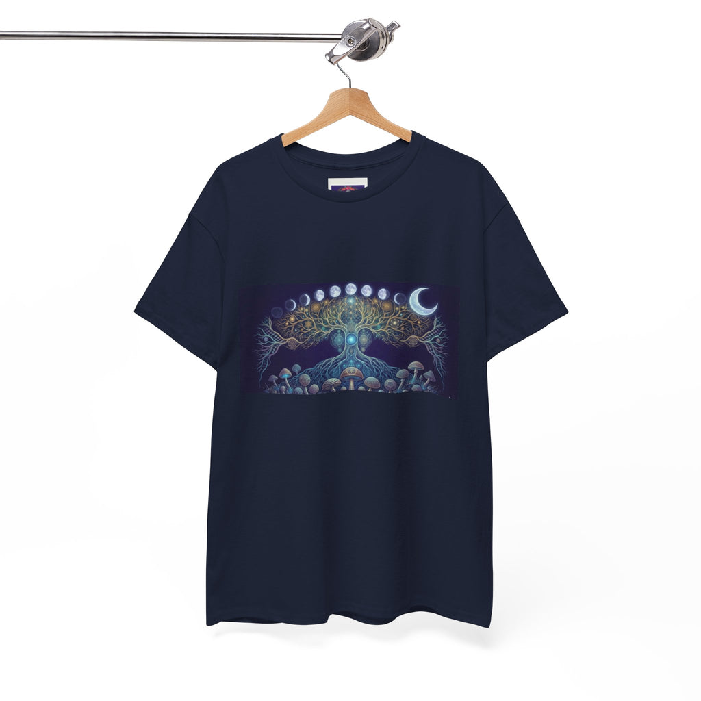 Moon Phases Mushroom Tree T-Shirt | Psychedelic Lunar Forest Tee, Deadhead Gift , Burning Man Apparel