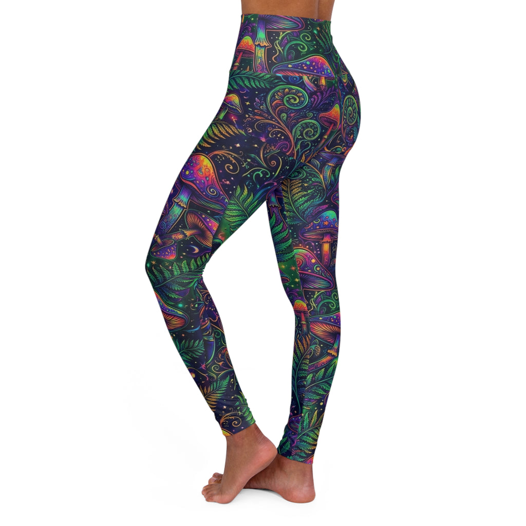 Psychedelic Mushroom Pattern leggings | High Waisted Yoga Leggings