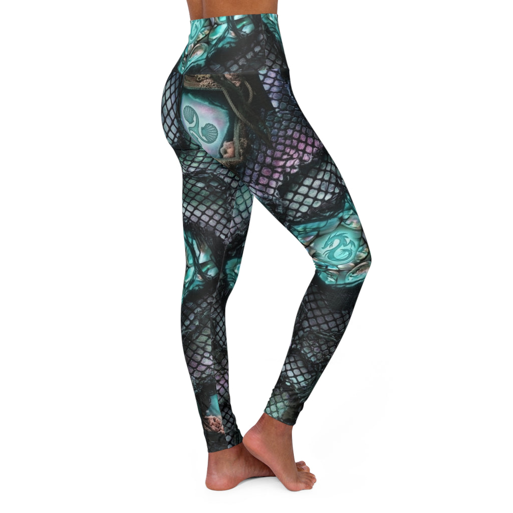 Teal Celtic Knot Yoga Leggings | High Waisted Leggings