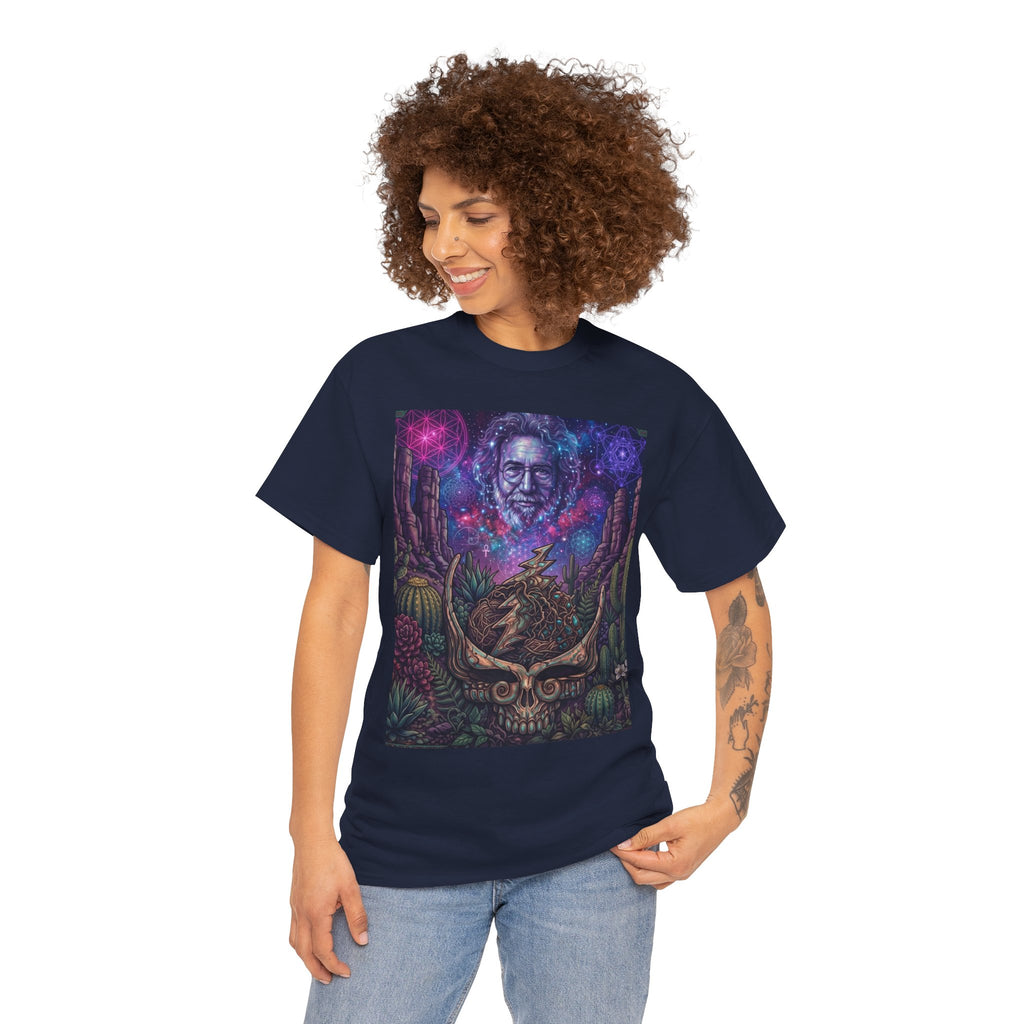 Cosmic Desert Skull Tee | Psychedelic Southwest Nightscape,Deadhead gift