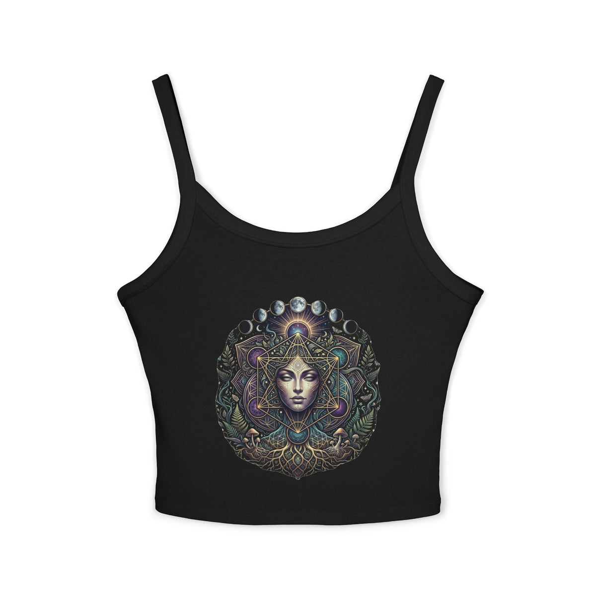 Mystic Goddess Moon Phases Tank Top | Spiritual Celestial Art
