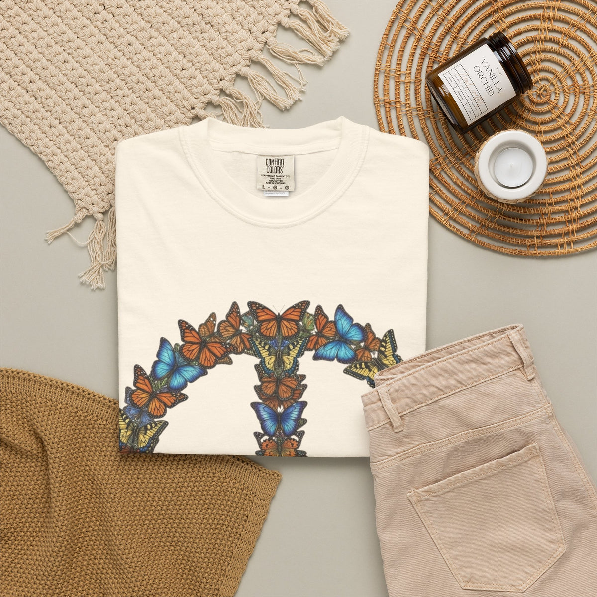 Butterfly Peace Sign T-Shirt | Floral Peace Symbol Tee