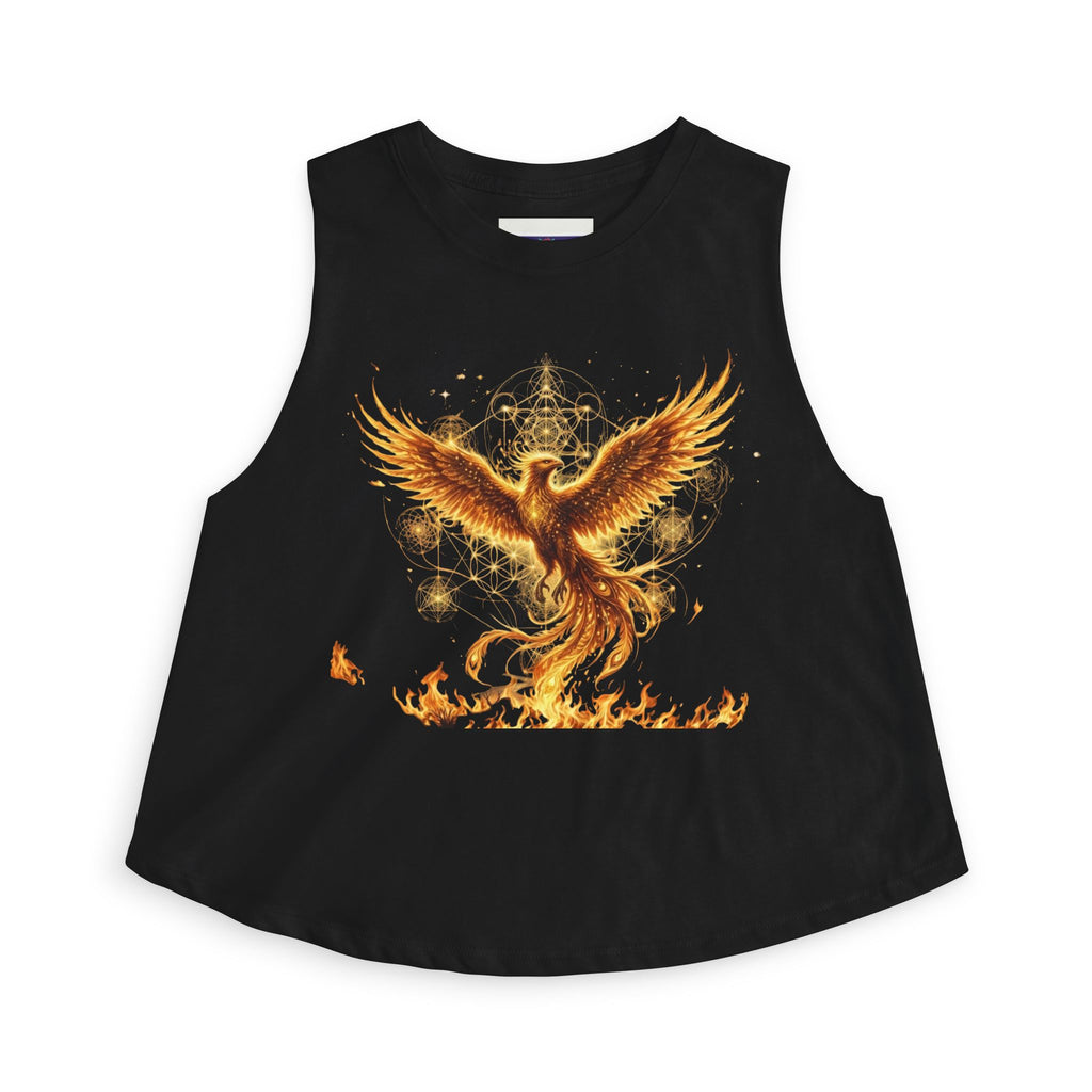 Rising Phoenix Crop Top | Fire Bird Graphic Tank, Divine Goddess within, Feminine Soul, Burning Man Style, Festival Top