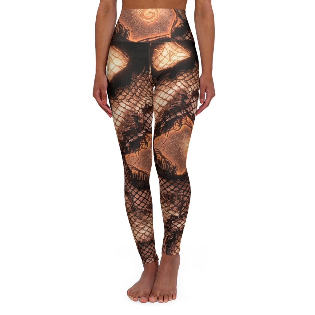 Snake Skin Roses Leggings | High Waisted Yoga Leggings, Burning Man Festival gear, Steam punk, EDC, HalloweenDeadhead, Concert wear