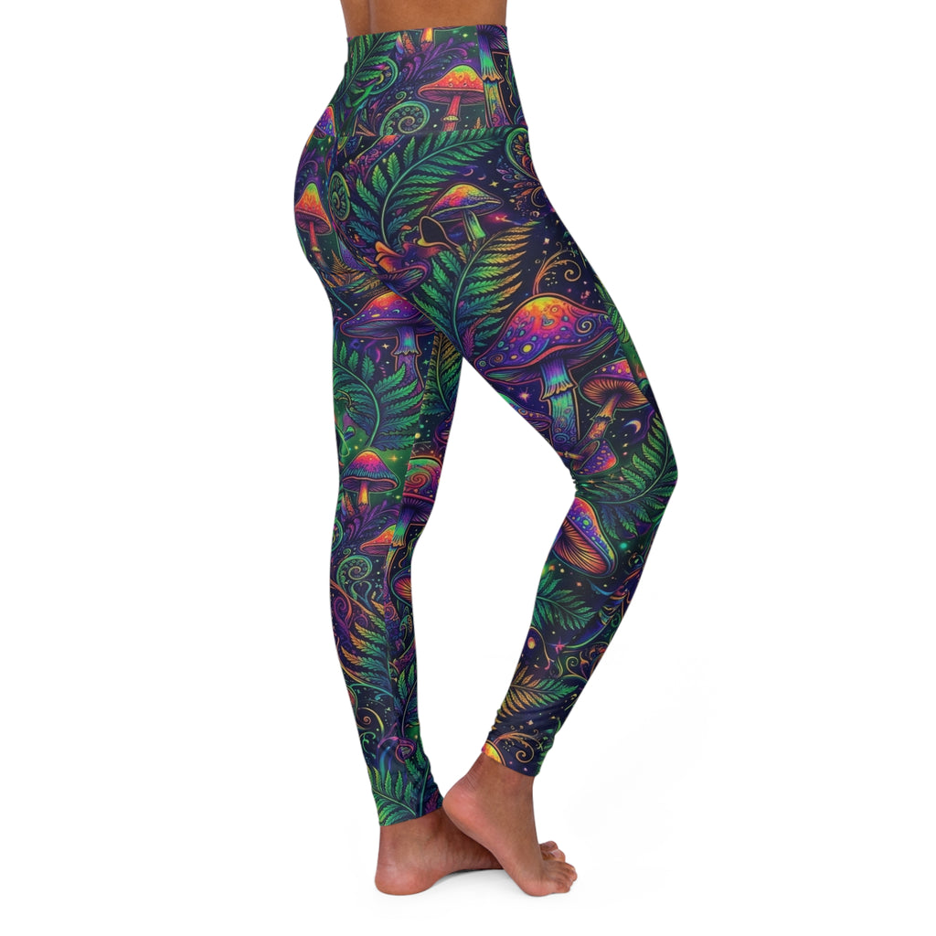 Psychedelic Mushroom Pattern leggings | High Waisted Yoga Leggings