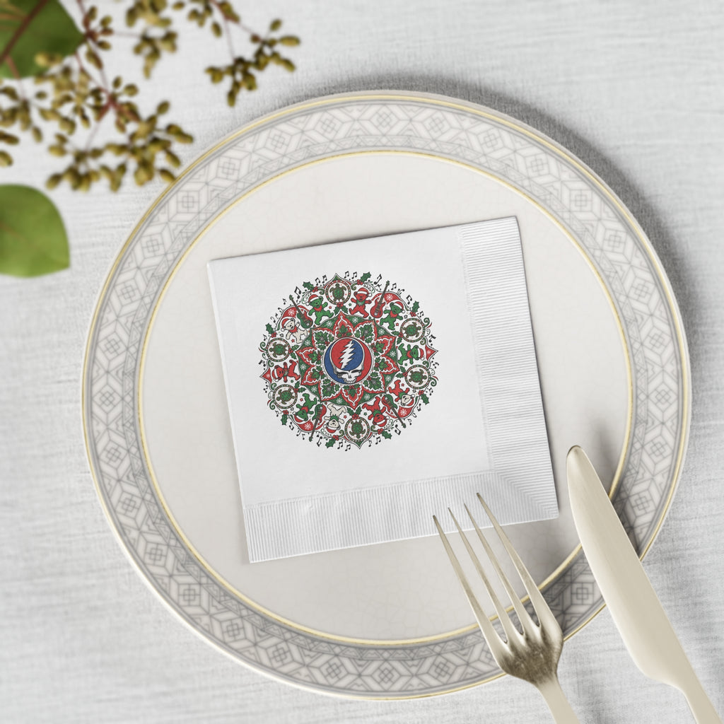 Grateful Dead Mandala Napkins, Christmas  napkin, gift for deadhead
