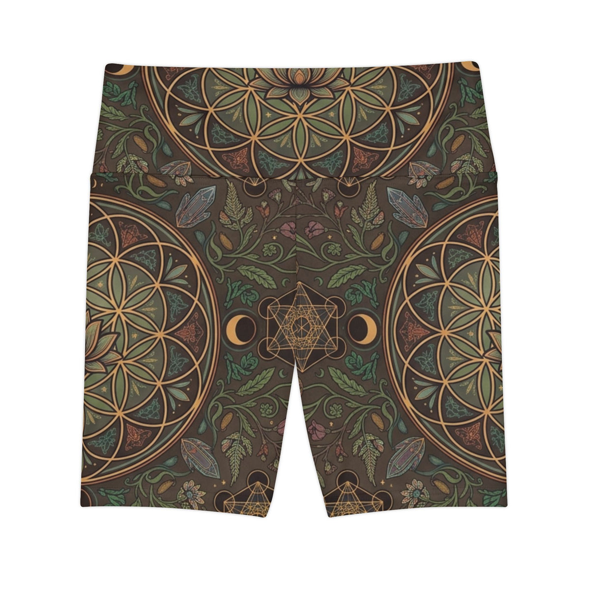 Sacred Geometry Floral Pattern Workout Shorts