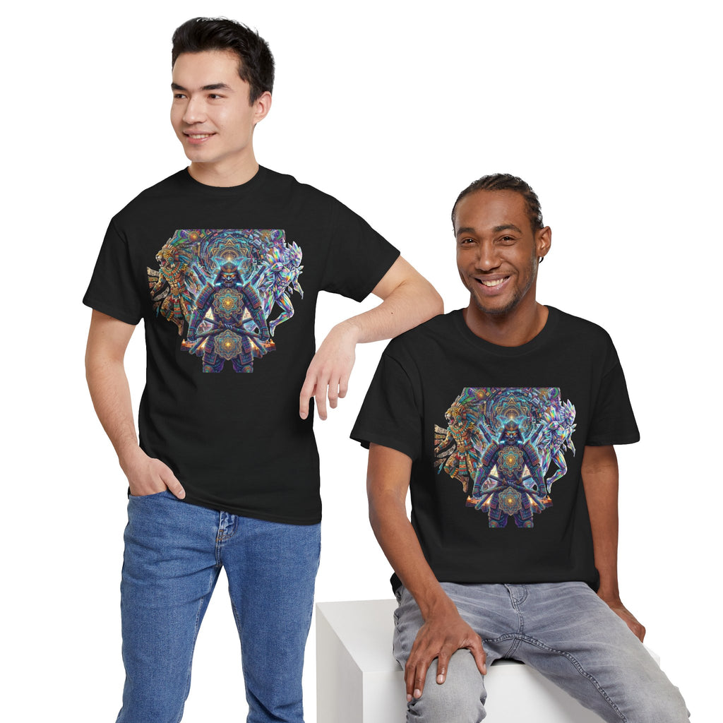 Mystic Geometric Shaman Tee | Spiritual Mandala, Psychedelic Vision Art, Burning Man Festival Tee shirt