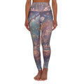 Celestial Moon & Galaxy Leggings High Waist Yoga Leggings | Space Mystic Pattern