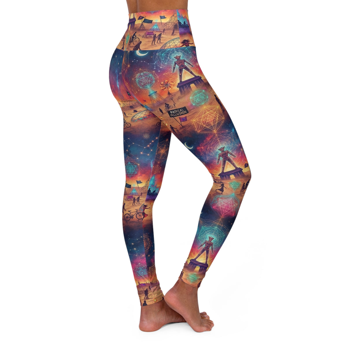 Cosmic Sunset Yoga Leggings | Celestial Moon Stars AOP