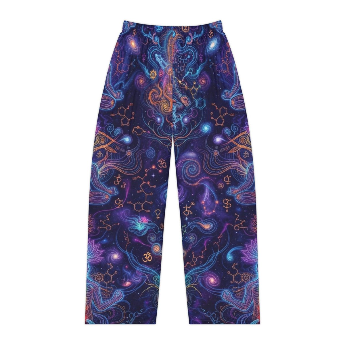 Cosmic Chakra Pattern Pajama Pants | Psychedelic Galaxy Loungewear All Over Print Trippy Sleep Bottoms