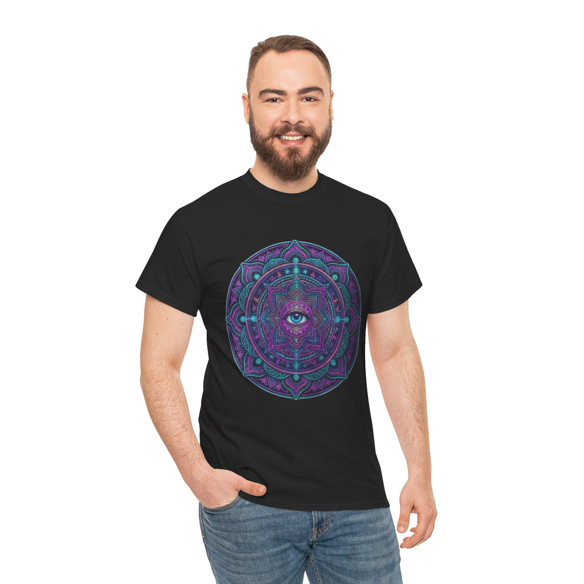 Third Eye Mandala T-Shirt | Psychedelic Spiritual Artwork, Geometric Meditation