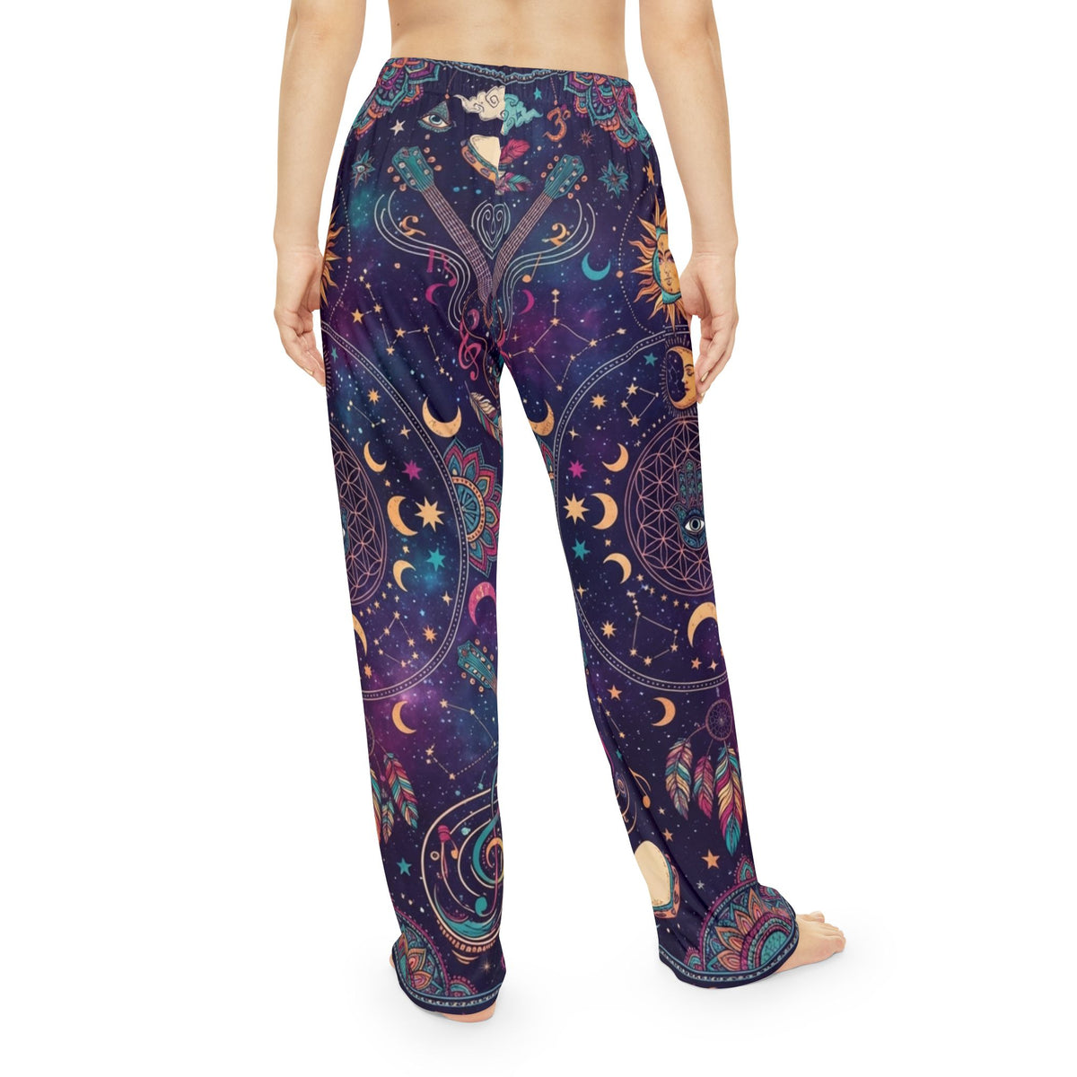 Celestial Moon & Sun Paisley Pajama Pants | Cosmic Night Print