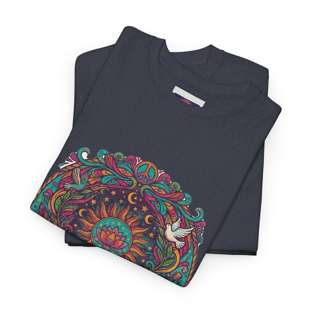 Colorful Floral Mandala T-Shirt | Boho Psychedelic Floral Tee