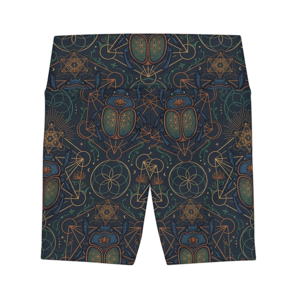 Geometric Scarab Pattern Shorts | Mystic Symmetry Workout Shorts