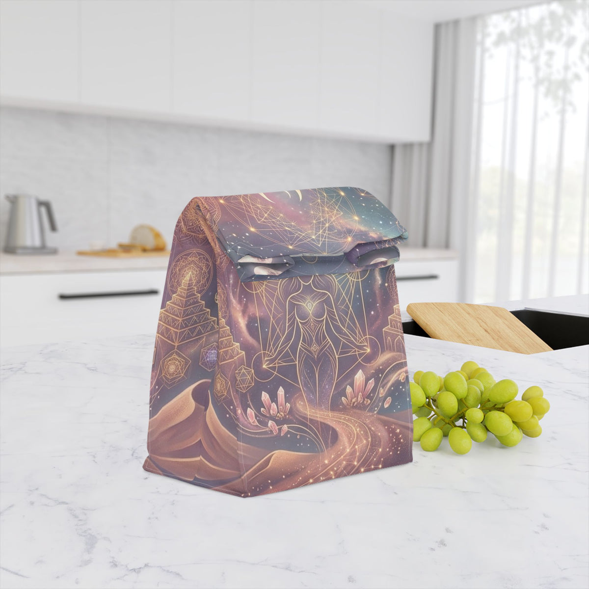 Goddess Moon Mystic Illustration Lunch Bag | Spiritual Celestial Art