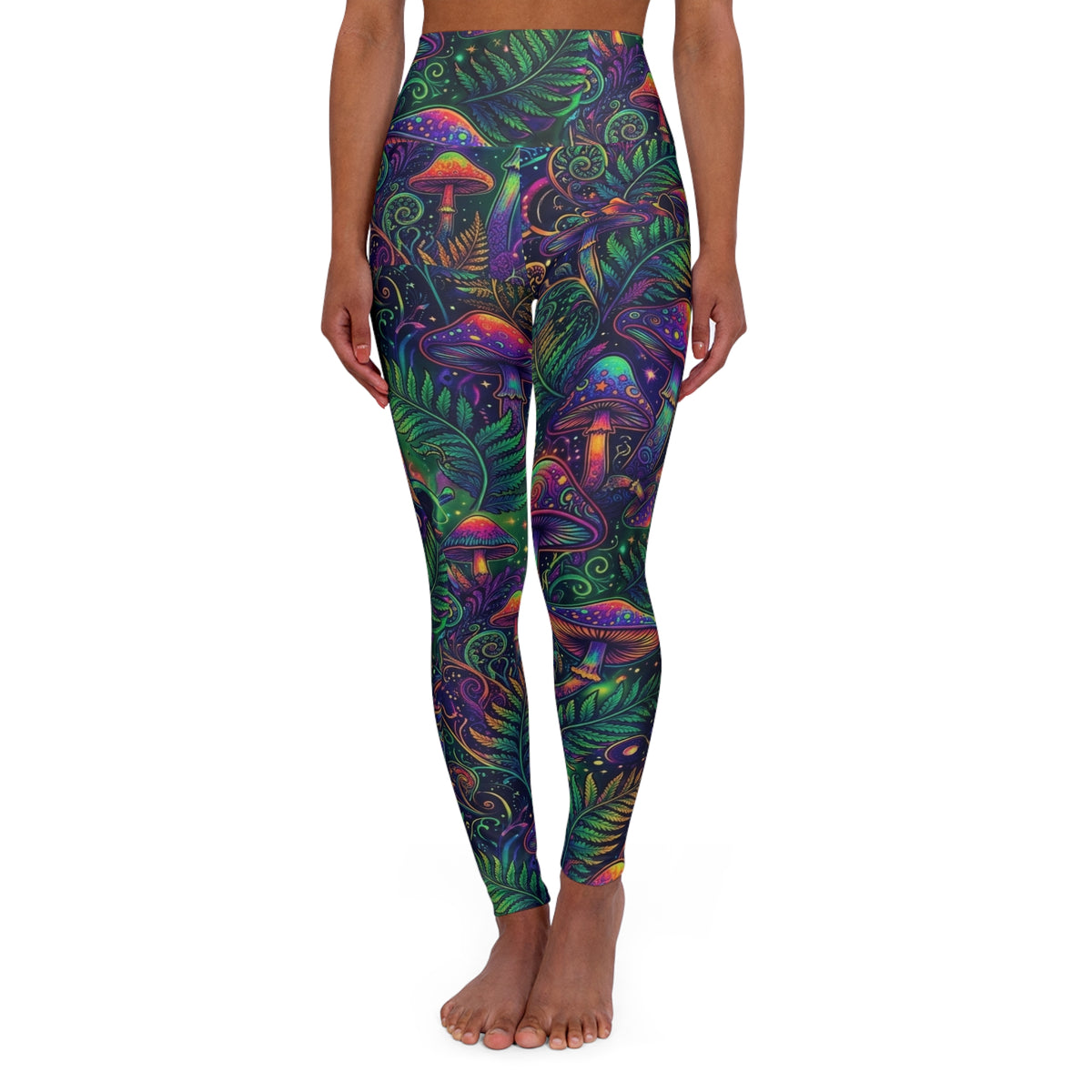 Psychedelic Mushroom Pattern leggings | High Waisted Yoga Leggings