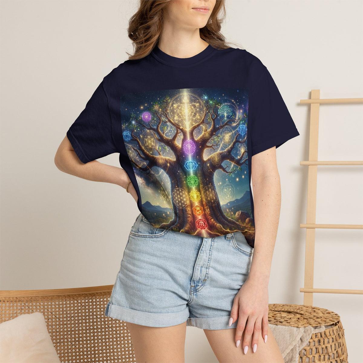 Chakra Tree of Life T-shirt | Spiritual Energy Illustration