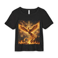 Golden Phoenix Baby Tee | Mythical Fire Bird, Spiritual Geometric Art