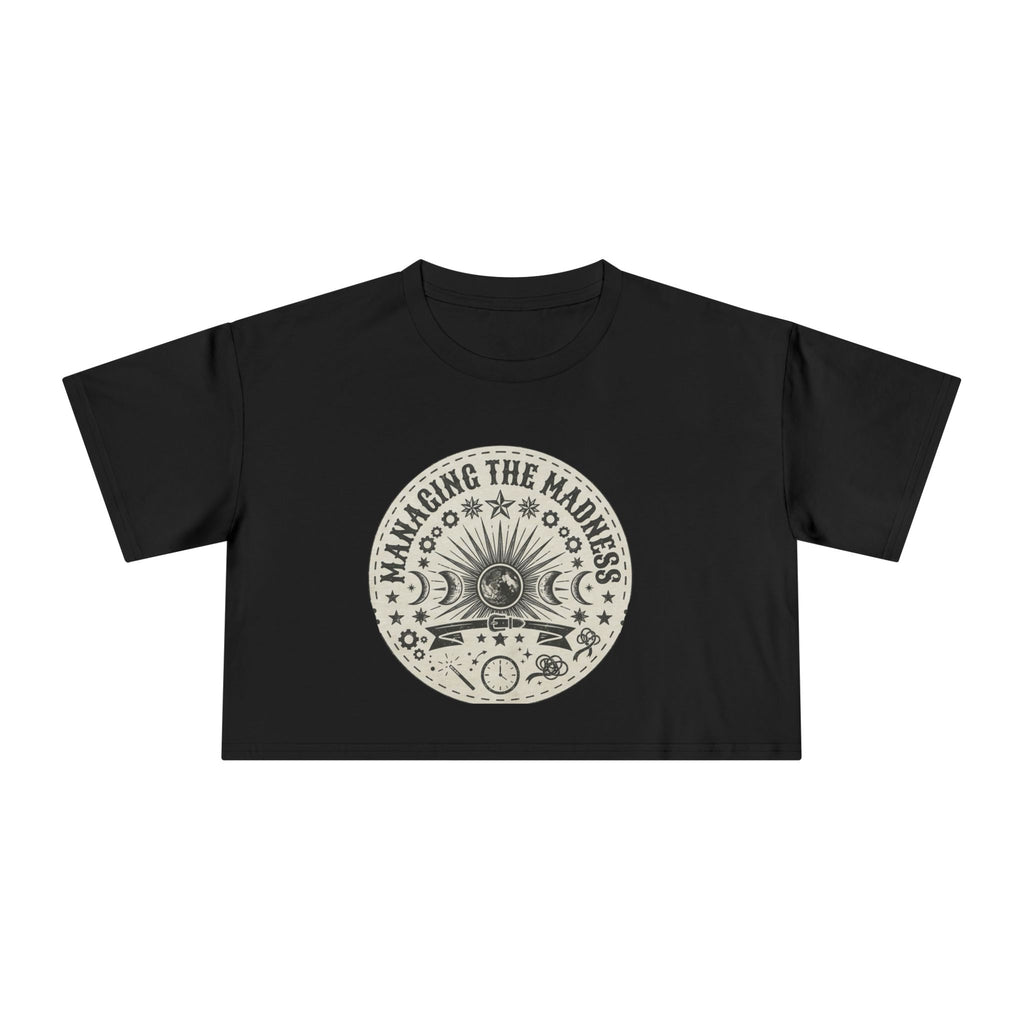 Moon Phases Mandala Crop Tee | Astrological Celestial Design