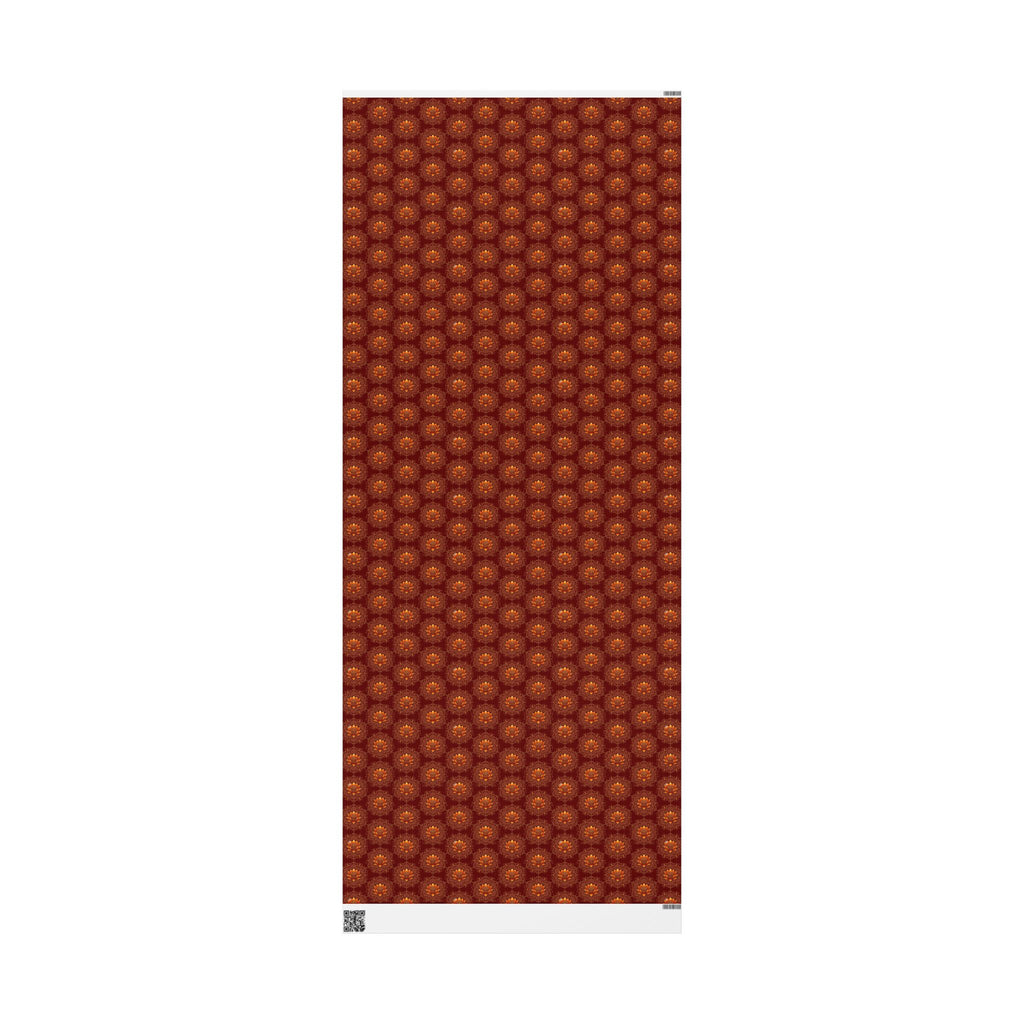 Autumn Floral Mandala Wrapping Papers | Burgundy Lotus Gift Wrap