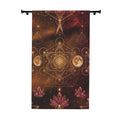 Sacred Geometry Moon Crystal Window Curtain | Boho Spiritual Tapestry