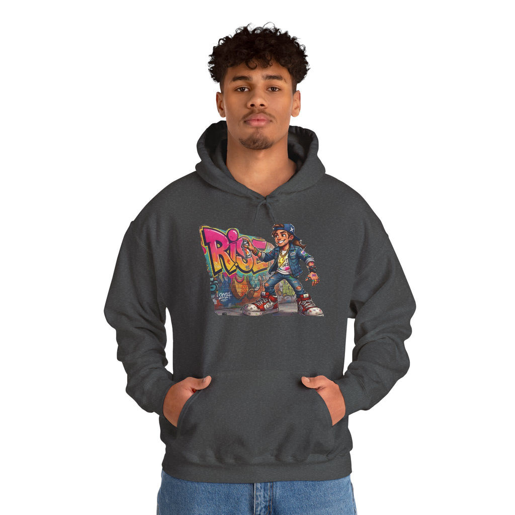 Retro Graffiti Kid Hoodie | Skate Street Art Pullover