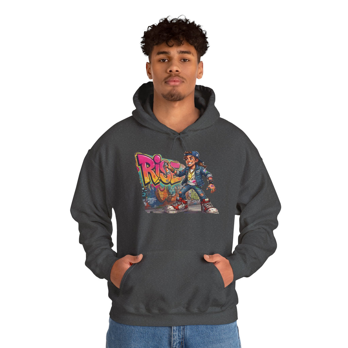 Retro Graffiti Kid Hoodie | Skate Street Art Pullover