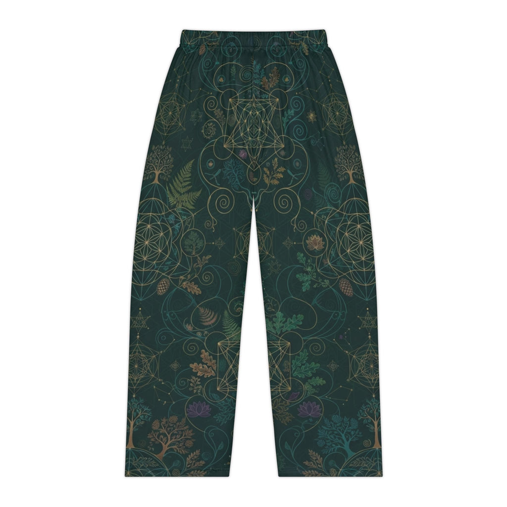 Dark Botanical Floral Pattern Pajama Pants