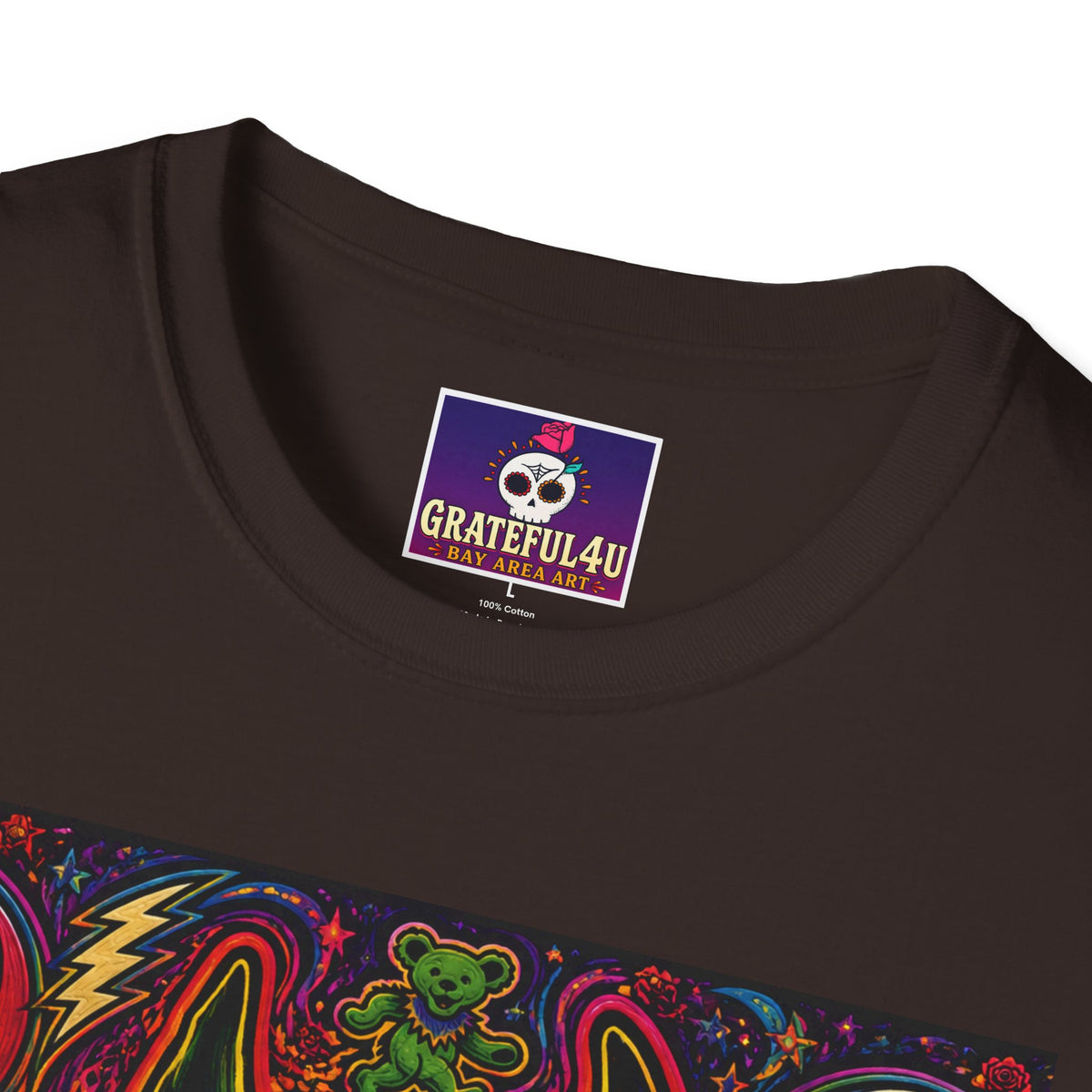 Psychedelic Dire Wolf Grateful Dead  Illustration T-Shirt | Retro Skull Lightning Graphics