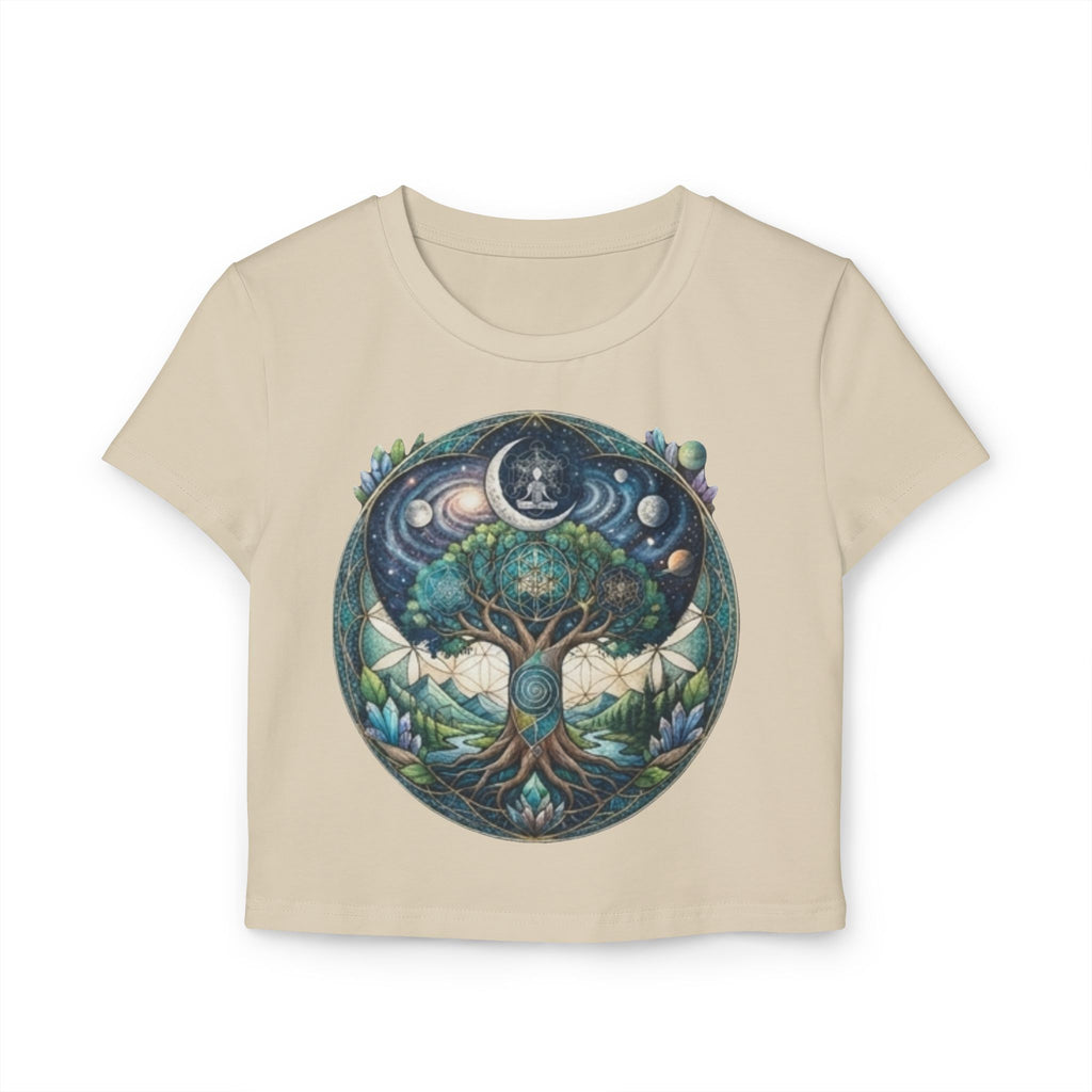 Tree of Life Mandala Crop Tee | Celestial Nature Graphic Tee