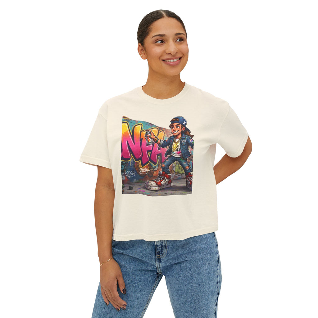 Skateboard Graffiti Character Women's Tee | Retro Street Art Tee