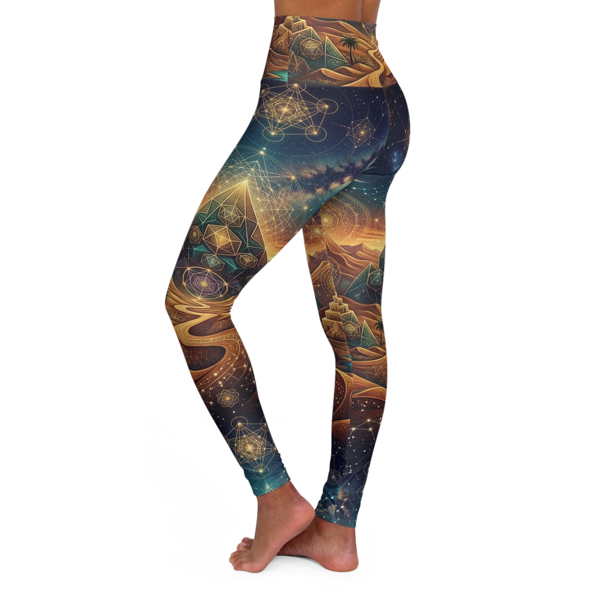 Celestial Desert Landscape Leggings | High Waisted Yoga Leggings