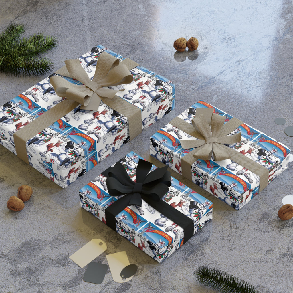 Grateful dead snow bear Christmas Gift Wrapping Paper Rolls, 1pc
