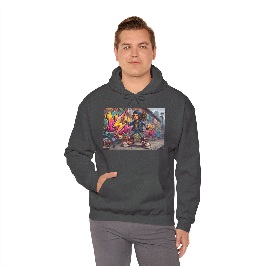 Graffiti Skater Kid Hoodie | Street Art Skateboard Sweatshirt