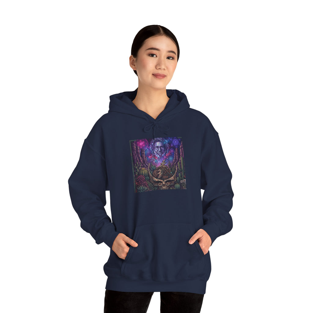 Psychedelic Skull Shaman Hoodie | Mystical Forest Totem Sweatshirt, deadhead gift