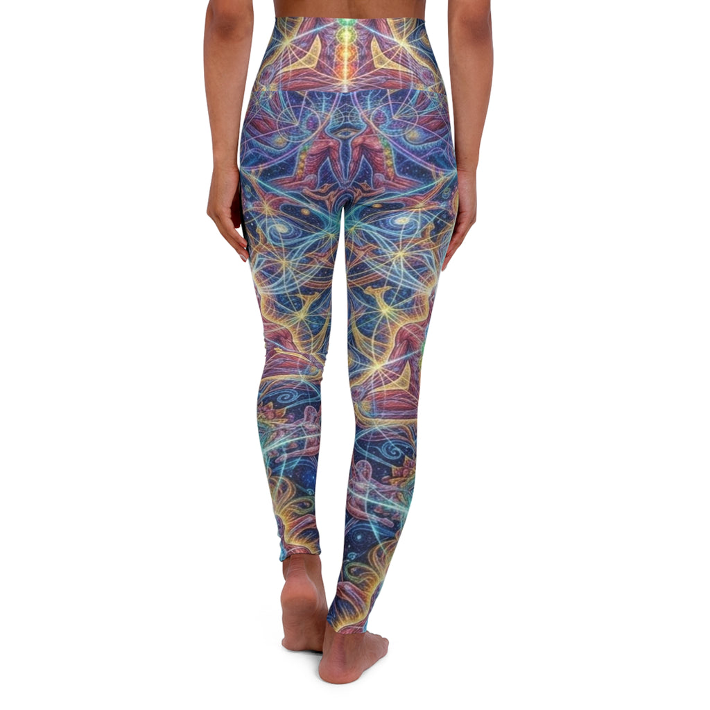 Abstract Blue Purple Swirl Leggings