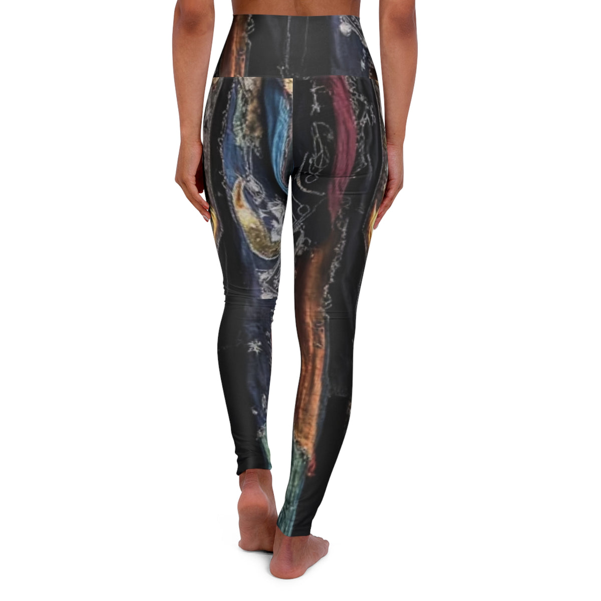 Abstract Galaxy Swirl High Waisted Yoga Leggings | Cosmic Space Print, Burning Man, Halloween, Deadhead, Festival concert, giftfor her