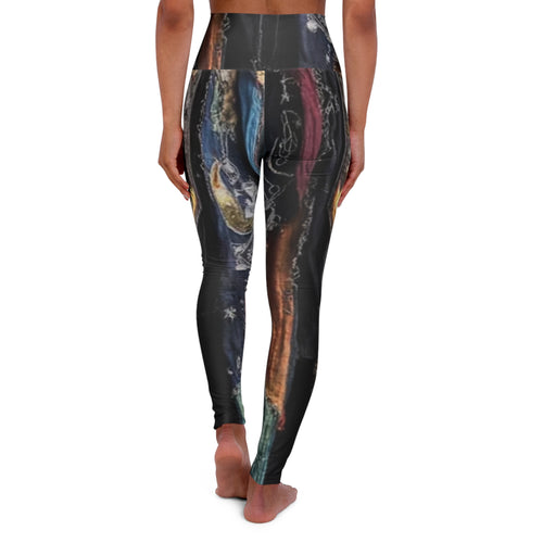 Abstract Galaxy Swirl High Waisted Yoga Leggings | Cosmic Space Print, Burning Man, Halloween, Deadhead, Festival concert, giftfor her