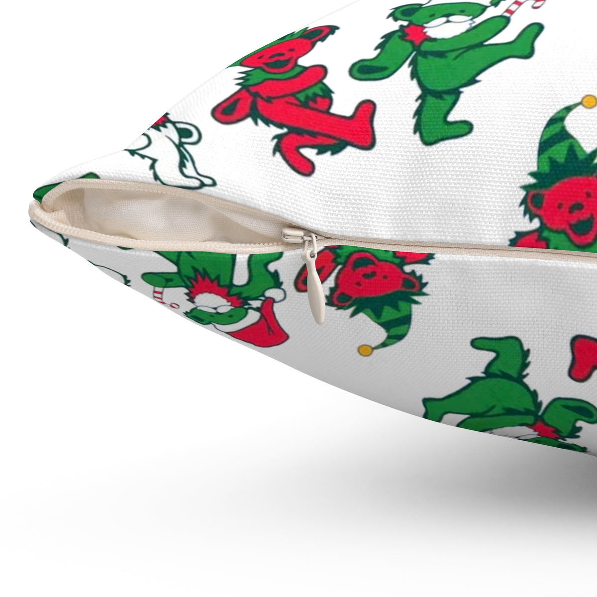 Grateful Dead Bears Grateful Dead sit in my soul have a very jerry Christmas Spun Polyester Square Pillow