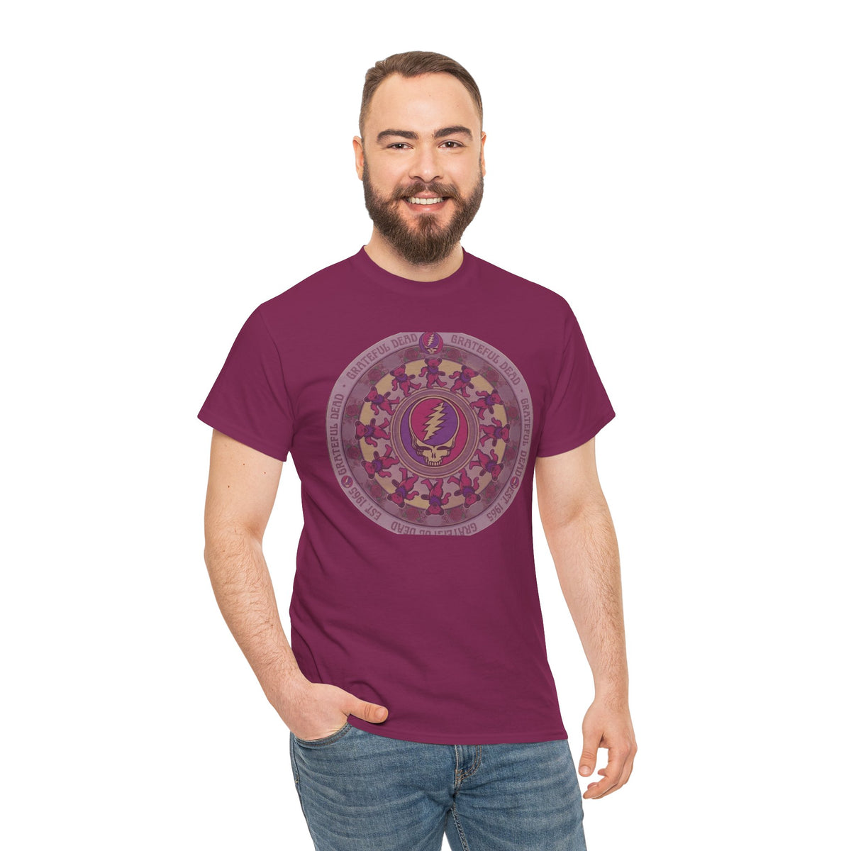 Grateful Dead Steal Your Face Mandala Tee | Psychedelic Band Shirt